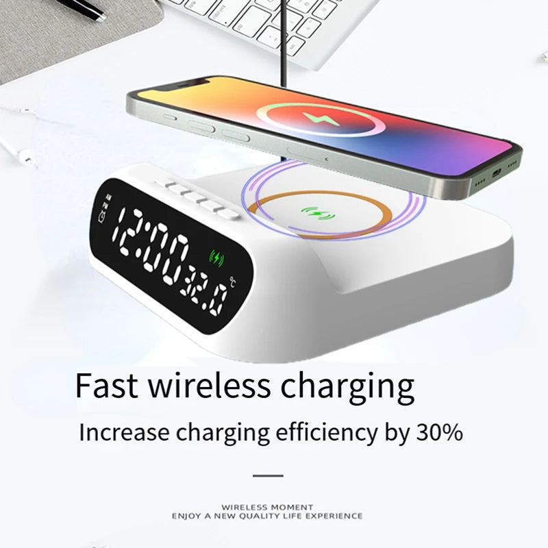 Wireless Charging Alarm Clock 3-In-1