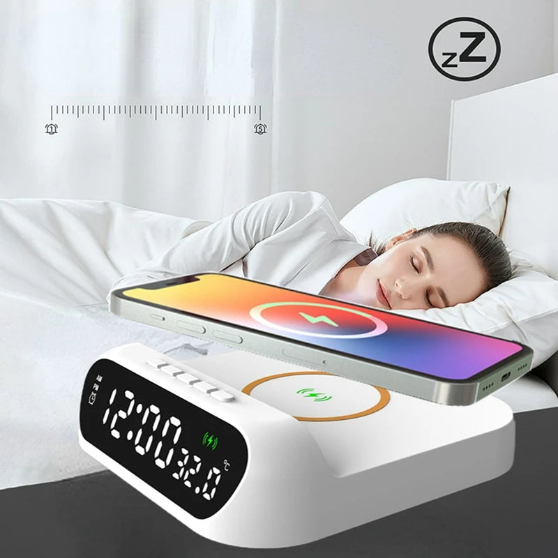 Wireless Charging Alarm Clock 3-In-1
